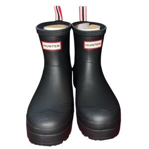 Hunter Classic Black Ankle Boots 9